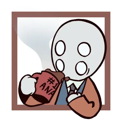 Icon of Kell spilling a cup of coffee on himself